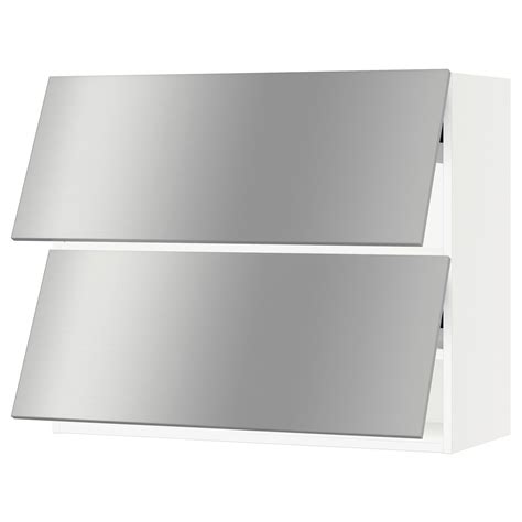 sektion wall cabinet horizontal white grevsta stainless steel magnetic|SEKTION Wall cabinet horizontal w/ push.